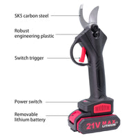 1 x RAW Customer Returns RUIZHI Electric Garden Shears 21V, 30 mm cutting diameter tree shears Electric branch shears with 2 batteries, battery branch shears, electric garden shears, hand grass shears, lawn shears, boxwood shears - RRP €70.81