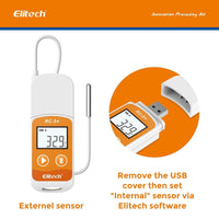 1 x RAW Customer Returns Elitech RC-5 PDF USB Temperature Data Logger Reusable Recorder 32000 Points High Accuracy Extra External Sensor  - RRP €36.99