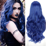 1 x RAW Customer Returns ColorfulPanda WigBlue Women s Wig Long Wavy Curls Natural Wig for Women Everyday Anime Cosplay Costume Party Halloween Carnival Fashion Synthetic Hair... Indigo Blue  - RRP €25.79