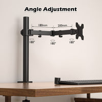 1 x RAW Customer Returns BONTEC 13-32 inch monitor mount for LED LCD screens up to 10 kg, monitor table mount 1 monitor height adjustable, tiltable, swiveling, 2 mounting options, VESA 75x75 100x100, black - RRP €39.99