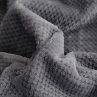 1 x RAW Customer Returns SOCHOW Flannel Fleece Blanket Waffle Pattern 150 x 200 cm, Grey - Soft, lightweight, warm and cozy - RRP €24.99