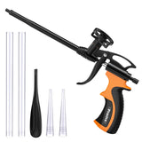 1 x RAW Customer Returns Foam gun, Preciva construction foam gun, PU expanding foam gun, dosing gun made of metal orange updated version  - RRP €19.15