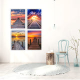 4 x Brand New DCIDBEI 30x40CM 4 Pcs Diamond Painting for Adult,Rhinestone Diamond Painting Diamond Painting Landscape Sunset Bedroom Decor Birthday Gift Seaside Trestle Bridge - RRP €76.8