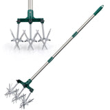 1 x RAW Customer Returns Rotary cultivator set, 63.5 cm - 160 cm, adjustable, garden tiller and hand garden cultivator with removable steel tines, reseeding of grass or soil mixture - RRP €31.99