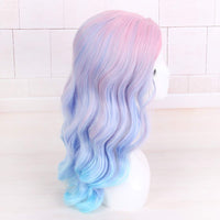 1 x RAW Customer Returns STfantasy Purple Ombre Pink Women Wigs Long Straight Layer Synthetic Hair for Girls Women Female Cosplay Anime Costume Party Carnival Blue Powder Gradient  - RRP €26.21