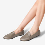 1 x Brand New DREAM PAIRS Women s Flat Classic Hamble Loafers with Metal Buckles, Comfortable Moccasins, Slippers Women, Women Business Shoes Khaki SDLS2212W-E Size 40 EUR  - RRP €36.26