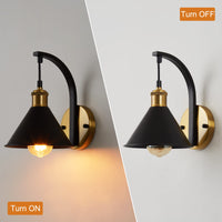 1 x RAW Customer Returns ENCOFT Indoor Wall Light Vintage Industrial Wall Lamp Retro E27 Black Lampshade for Stairs Living Room Hallway Caf Bar Restaurant Hotel etc. Without Bulb  - RRP €40.84