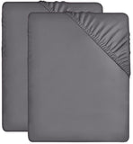 1 x RAW Customer Returns Utopia Bedding - Set of 2 Fitted Sheets 180x200cm - Grey - Brushed Microfiber Fitted Sheet - 35 cm Deep Pocket - RRP €19.99