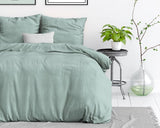 1 x RAW Customer Returns Sleeptime 100 cotton bed linen - stone washed - 4-piece 135 x 200cm - green - breathable and skin-friendly duvet covers with zip - bed linen set with 2 pillowcases 80cm x 80cm - RRP €49.7