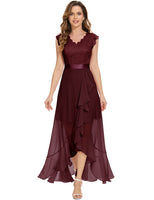 1 x RAW Customer Returns Dressystar Women Elegant Evening Dresses Wedding V-Neck Ball Gowns Maxi Long Bridesmaid Dress Burgundy S - RRP €63.52