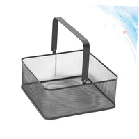 1 x RAW Customer Returns Cabilock Wrought Iron Hand Basket Storage Basket Storage Basket Black Tinsel Black Metal Basket Wire Mesh Laundry Basket Metal Bread Basket Vegetable Storage Basket - RRP €35.99