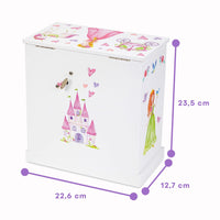 1 x RAW Customer Returns Jewelkeeper Unicorn Music Box Jewelry Box 3 Pull Out Compartments, Fairy Princess Castle Design - RRP €44.99