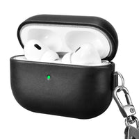 1 x RAW Customer Returns Leather Case for AirPods Pro 2 2022, ICARERFAMILY Premium Genuine Leather Shockproof Protective Case for AirPods Pro 2 Headphones Charging Case with Hole LED Visible Support Wireless Charger-Black - RRP €25.2