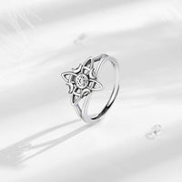 1 x RAW Customer Returns CELESTIA Witch s Knot Ring 925 Sterling Silver Witch s Knot Jewelry Amulet of Luck and Protection Tetragramaton Women s Rings Adjustable Open Jump Rings Witchcraft Gift - RRP €34.99