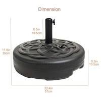 1 x RAW Customer Returns C-Hopetree Fillable Parasol Base Umbrella Stand Parasol Base for Umbrella Poles up to 38 48 mm, with 28 L Water or 39 kg Sand, Round Black - RRP €70.58