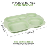 1 x RAW Customer Returns Greentainer menu plate 4 PCS divided plate set, 5-compartment 28cm PP plate, unbreakable and shatter-proof separating plate for children adults, table service microwave dishwasher safe, colorful, modern - RRP €24.99