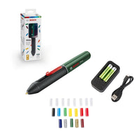 1 x RAW Customer Returns Bosch Home and Garden Gluey Evergreen Battery-Powered Hot Glue Pen, with 20 Glue Sticks, in Cardboard Box, Dark Green - RRP €33.68