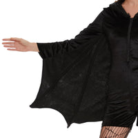 1 x RAW Customer Returns Ulikey Bat Costume for Adults, Vampire Carnival Costumes with Hood for Women, Carnival Black Bat Romper Costumes Adult Bat Costume for Carnival - RRP €19.99