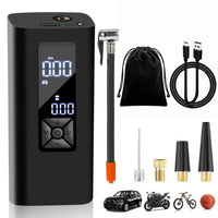 1 x RAW Customer Returns yanace Electric Air Pump 8000mAh Electric Bicycle Pump, Presta, Dunlop, Schrader Valve 30 Min. Use, USB-C, Power Bank, 150PSI Electric Bicycle Air Pump for Cars, Motorcycles, Footballs - RRP €48.2