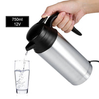 1 x RAW Customer Returns Electric Kettle for Car, MAGT 12V 750ml Stainless Steel Kettle for Electric Car Coffee Mug Travel Water Bottle Ideal for Hot Water Coffee - RRP €36.29