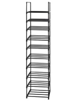 1 x RAW Customer Returns Easyhouse Shoe Rack with 10 Tiers, Adjustable Shoe Racks Shoe Storage Tall Shoe Rack Organizer Shelf Holder Stand for 30 Pairs of Shoes for Dressing Room, Hallway - RRP €50.69