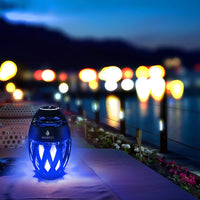 1 x RAW Customer Returns ANERIMST LED Bluetooth Speaker, Blue Flame Ambience Lantern Outdoor Speaker with Stereo Sound, Portable Wireless Speaker, Exclusive BassUp, Table Lamp for iPhone Android Blue  - RRP €36.0