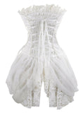 1 x RAW Customer Returns Charmian Women s Vintage Gothic Non-Mesh Bustier Corset with Floral Embroidery with White Lace Skirt XX-Large - RRP €75.6