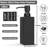 2 x RAW Customer Returns MIUSITE soap dispenser glass black matt, 2 pieces, 350ml, stainless steel pump - vintage design for kitchen and bathroom - RRP €37.78