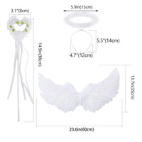 11 x Brand New WIWJ 60CM Angel Wings with Halo Headband and Magic Wand, White Angel Wings Party Costume, Feather Wings Angel Wings Costume for Halloween Carnival Cupid Cosplay Party Mardi Gras Costumes Decoration - RRP €166.32