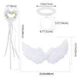 8 x Brand New WIWJ 60CM Angel Wings with Halo Headband and Magic Wand, White Angel Wings Party Costume, Feather Wings Angel Wings Costume for Halloween Carnival Cupid Cosplay Party Mardi Gras Costumes Decoration - RRP €120.96