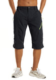 1 x RAW Customer Returns KEFITEVD Men s 3 4 Outdoor Pants Stretch Lightweight Cycling Shorts with Zipper Pockets Three-Quarter Pants Hiking Shorts Men Cargo Bermuda Shorts Black 36 - RRP €38.3