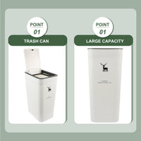 1 x RAW Customer Returns Alipis Slim Trash can Plastic trash can 10 L garbage container with pressure lid for kitchen bathroom living room office white - RRP €25.3