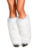 1 x RAW Customer Returns RSLOVE Fur Warmers Christmas Fluffy Boot Covers for Women Accessory Set White - RRP €21.59