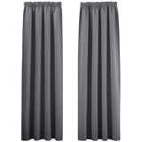 1 x RAW Customer Returns PONY DANCE blackout curtains with ruffle tape, set of 2, thermal curtains against cold, H 200 x W 140, bedroom curtains and curtains, heat-insulating curtain, gray, opaque - RRP €34.25