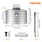 1 x RAW Customer Returns Hole Saw Hole Saw with Carbide Tips and 110mm SDS Plus Adapter, 220mm Round Shank Shank Wall Drill Bit for Air Conditioners, Hoods or Washing Machines, Pipe Drilling Machines - RRP €42.99