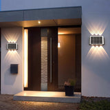 1 x RAW Customer Returns Solar Wall Light Outdoor, 2 Pack Warm White Solar Light for Outdoor LED Lighting IP65 Waterproof Wall Light Wall Wireless Waterproof Fence Lighting for Backyard Garden Porch Deck Patio - RRP €47.99