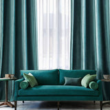 1 x RAW Customer Returns MIULEE Water Green Velvet Living Room Curtains with Eyelets, 2 Pieces Winter Velvet Curtains 140x245 CM W x H , Thermal Velvet Curtains for Bedroom, Soft Velvet Room Curtain - RRP €50.41