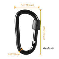 3 x RAW Customer Returns Pack of 10 carabiners with screw cap, Gimars key ring carabiner hook, aluminum screw carabiner for camping, fishing, hiking or traveling black  - RRP €39.3