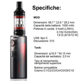 1 x RAW Customer Returns VAPTIO Cosmo Nebula Kit Electronic Cigarette 1500mAh 25W Starter Kit with 2.0ml Top Filling Tank, 2pcs Cosmo Mesh Coil, No E-Liquid No Nicotine Red  - RRP €34.99