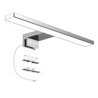 1 x RAW Customer Returns Aourow LED Bathroom Mirror Lamp 5W 230V 500lm, Waterproof IP44 30cm, 3 in 1, Fix on the Mirror on the Cabinet on the Wall, Neutral White Light 4000K, Against Fog Stainless Steel, 300x105x40mm - RRP €22.99