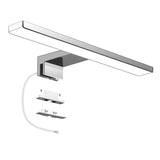 1 x RAW Customer Returns Aourow LED Bathroom Mirror Lamp 5W 230V 500lm, Waterproof IP44 30cm, 3 in 1, Fix on the Mirror on the Cabinet on the Wall, Neutral White Light 4000K, Against Fog Stainless Steel, 300x105x40mm - RRP €22.99