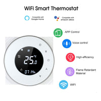 1 x RAW Customer Returns Decdeal Wi-FI Programmable Room Thermostat Smart Wireless with LCD Touch Screen Black - RRP €69.99