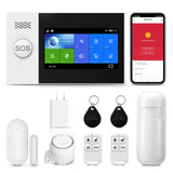 1 x RAW Customer Returns Clouree Touch Screen Alarm System for Whole Home Security, Wi-Fi Home Alarms Kit with Siren, PIR Motion Sensor, Remote Controls, Window Door Sensor 8 Pack  - RRP €99.9