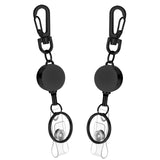 1 x Brand New TOESOME Pack of 2 ID Yo-yo, Extendable Badge Holder Badge Reel Clip Extendable Key Fob ID Key Cards with 40 cm Lanyard Extendable for Work Office Nurse Black  - RRP €16.8