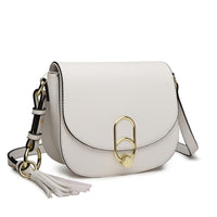 1 x RAW Customer Returns Miss Lulu Women s Shoulder Bag Key Lock Shoulder Bag White  - RRP €26.99