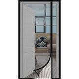 1 x RAW Customer Returns Sekey fly screen door curtain against cat scratches, fiberglass magnetic curtain insect protection for side opening, magnetic fly screen balcony door, easy installation, no drilling, 100x210cm black - RRP €19.99