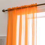 1 x RAW Customer Returns MIULEE Set of 2 Voile Curtains Transparent Curtain Made of Voile Polyester Rod Pocket Transparent Living Room Airy Decorative Curtain for Bedroom Orange 245 x 140cm H x W , Rod Pocket - RRP €24.49