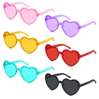 4 x RAW Customer Returns SelfTek Pack of 6 Heart Sunglasses, Magic Colors Party Glasses, Heart Glasses, Hippie Glasses, Funny Party Glasses for Carnival, Photo Props, Birthday Party for Children and Adults - RRP €32.64