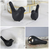 1 x RAW Customer Returns FANTESTICRYAN 2 Pieces Animal Statue, Bird Ceramic Figures Home Sculpture Decoration Modern Style for Decoration Ornaments Living Room Bedroom Office Desk Cabinets Black  - RRP €18.14