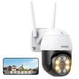 1 x RAW Customer Returns ANNKE 4MP outdoor surveillance camera, PTZ outdoor camera with 8X digital zoom, 350 90 swivel with automatic tracking, WiFi IP camera with humanoid detection, 10m color night vision, 2-way audio - RRP €49.99